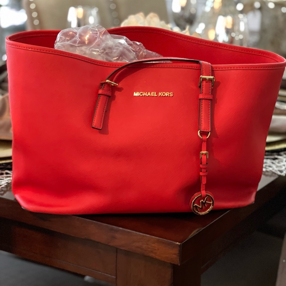 Michael Kors Red Tote Bag